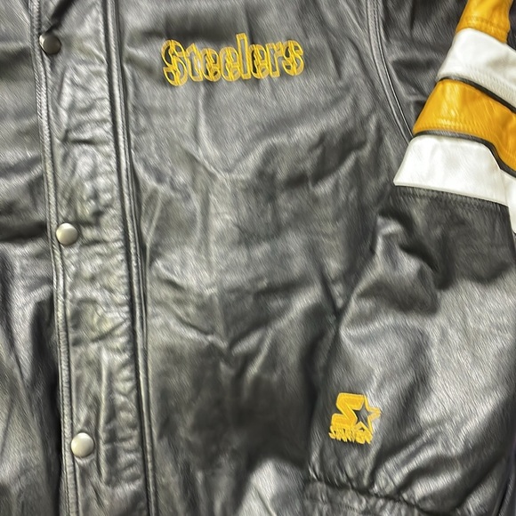 Vintage Starter Pittsburgh Steelers Leather Jacket - Picture 3 of 6